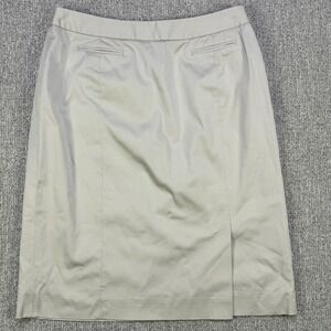 Brooks Brothers Stretch Khaki Pencil Skirt Women's 8 Lined‎ Back Zip Classic